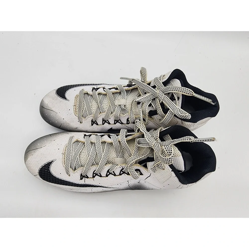 Men's Nike Alpha Pro‎ 2, 3/4 TD Football Cleat 719927 100, size 11 White/Black